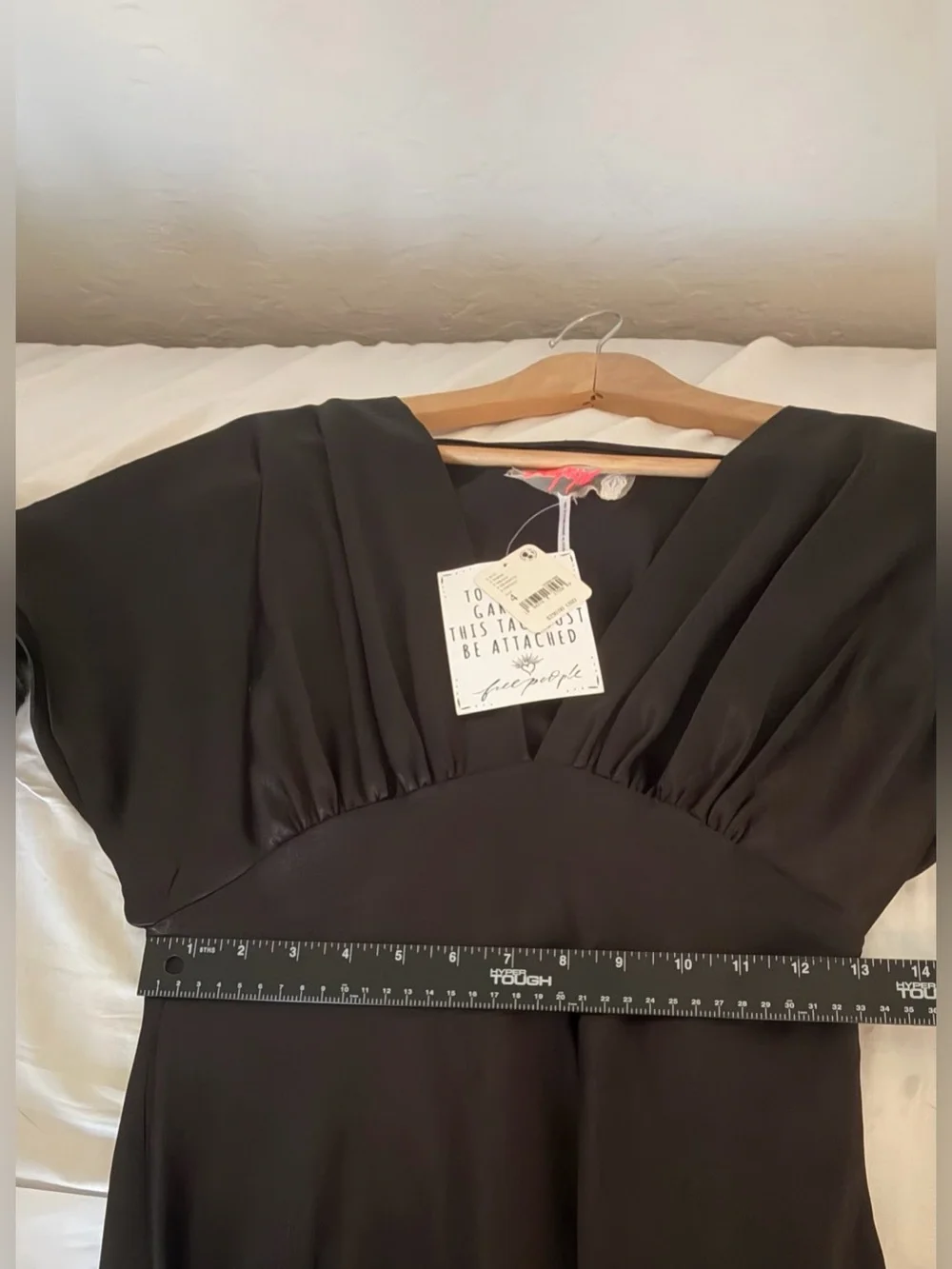 Free People Black Satin V-Neck Maxi Dress